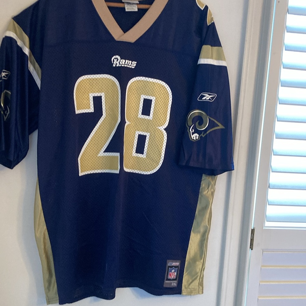 Faulk #28 Reebok Authentic Team Replica 2XL football jersey